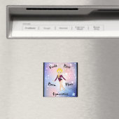 Aimant Blonde étoilée, Yeux verts, Léotard bordeaux (In Situ (Lave-vaisselle))