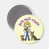 Aimant Blonde vétérinaire fille (Recto/Verso)