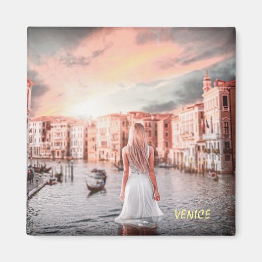 Aimant Blondie Dans Venise Romantique (Devant)