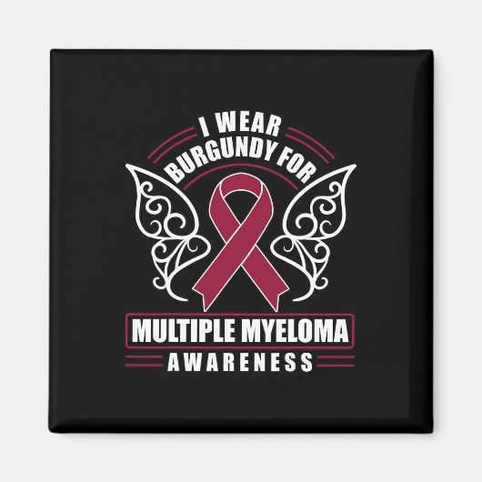 Aimant Blood Cancer I Wear Burgundy (Devant)