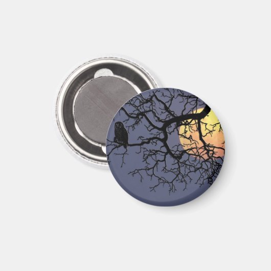 Aimant Blood moon and Night Owl Silhouette (Recto/Verso)