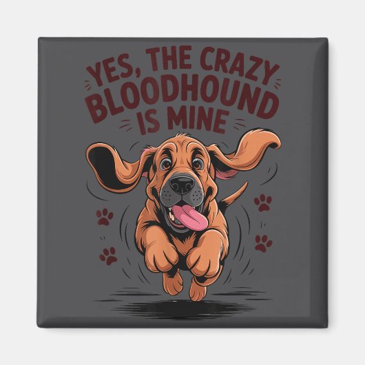 Aimant Bloodhound Breed Cute Pet Dog Lover Cartoon Funny  (Devant)