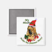 Aimant Bloodhound Cadeaux de Noël (Recto/Verso)