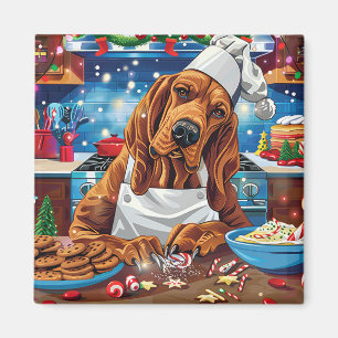 Aimant Bloodhound Holiday Baking : Noël festif