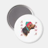 Aimant Bloodhound Père Noël Paws (Recto/Verso)