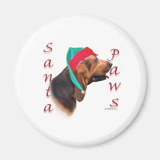 Aimant Bloodhound Père Noël Paws (Devant)