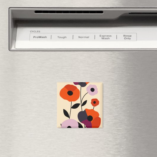 Aimant Bloom minimal du pavot (In Situ (Lave-vaisselle))