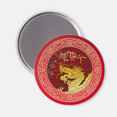 Aimant Blossom Chinese Dragon année papier coupé RM (Recto/Verso)