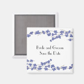 Aimant Blossoms bleus Enregistrer la date (Recto/Verso)