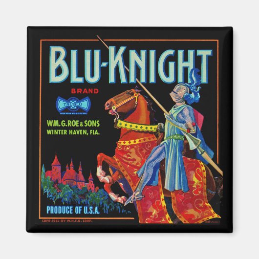 Aimant Blu Knight Fruit Étiquette (Devant)