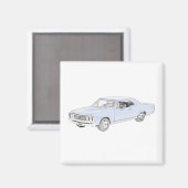 Aimant Blue 1967 Chevy Pencil Style Drawing (Recto/Verso)