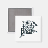Aimant Blue and Black Beach Please (Recto/Verso)