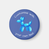 Aimant Blue Balloon Animal Dog Custom Text (Devant)