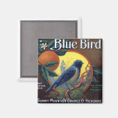 Aimant Blue Bird Orange Crate Étiquette (Recto/Verso)