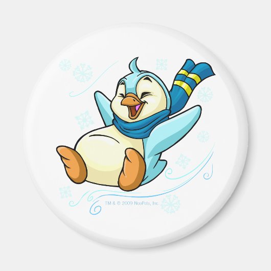 Aimant Blue Bruce glissant sur la glace (Devant)