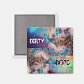 AIMANT BLUE BUTTERFLY WITH GREEN GOLD SPARKLES (Recto/Verso)