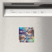 AIMANT BLUE BUTTERFLY WITH GREEN GOLD SPARKLES (In Situ (Lave-vaisselle))