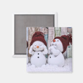Aimant Blue Christmas mignon Snowman (Recto/Verso)