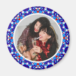 Aimant Blue Custom Joyeux Noël Photo Keepsaké cadeau