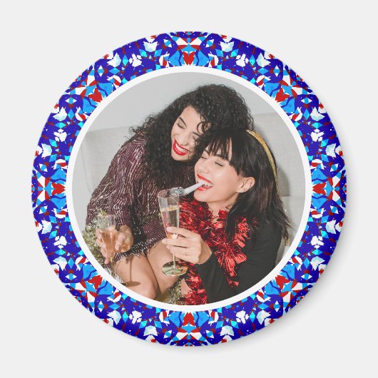 Aimant Blue Custom Joyeux Noël Photo Keepsaké cadeau (Devant)