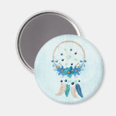 Aimant Blue Dreamcatcher Design Boho élégant (Recto/Verso)