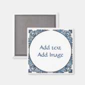 Aimant Blue Dutch Look, ajouter du texte, (Recto/Verso)