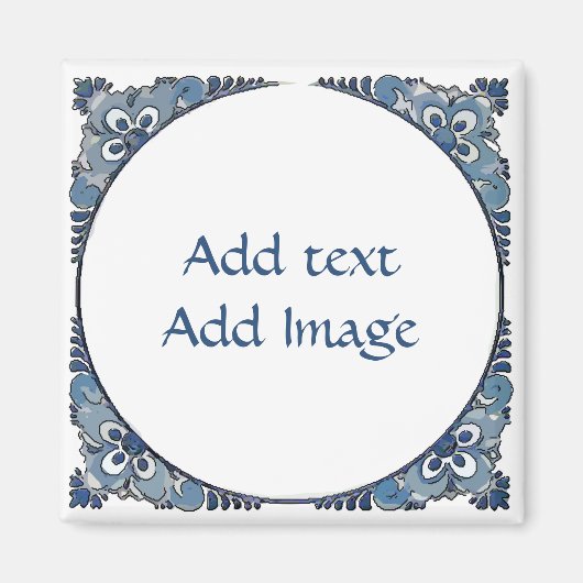 Aimant Blue Dutch Look, ajouter du texte, (Devant)