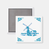 Aimant Blue Dutch Windmill Delft Look (Recto/Verso)