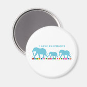 Aimant Blue Elephants Walking (Recto/Verso)
