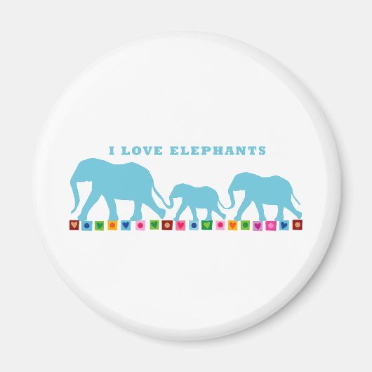 Aimant Blue Elephants Walking (Devant)