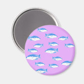 Aimant Blue fish on lilac (Recto/Verso)