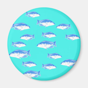 Aimant Blue fish on turquoise