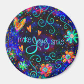 Aimant Blue Fun Faire sourire Jésus Inspirivé Floral (Devant)