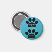 Aimant Blue Gradient Double Paw Print Remembrance (Recto/Verso)