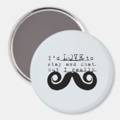 Aimant Blue Grey Black Funny Humor I Mustache (Recto/Verso)