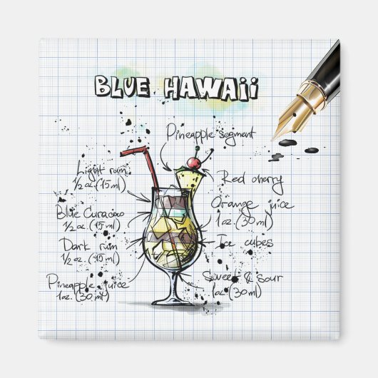 Aimant Blue Hawaii (Devant)