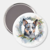Aimant Blue Heeler Christmas Wreath Festive Pup (Recto/Verso)