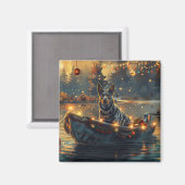 Aimant Blue Heeler Noël Festive Voyage (Recto/Verso)