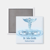 Aimant Blue Hermes Rod Caduceus Eau Médicale Ondes (Recto/Verso)