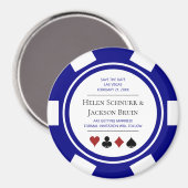 Aimant Blue Las Vegas Mariage Enregistrer La Date Poker C (Recto/Verso)