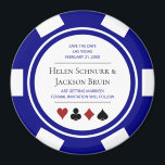 Aimant Blue Las Vegas Mariage Enregistrer La Date Poker C<br><div class="desc">Éblouissez vos invités en leur envoyant ces fabuleux Magnet Réservez la date de puces de poker bleu,  blanc et rouge à placer sur leur réfrigérateur. Ils attendent avec impatience l'invitation officielle à ce mariage incontournable !</div>