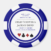 Aimant Blue Las Vegas Mariage Enregistrer La Date Poker C (Devant)