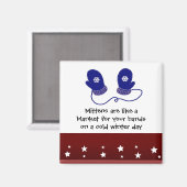 Aimant Blue Mittens avec Winter Disant (Recto/Verso)