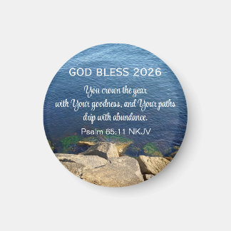 Aimant Blue Ocean Photo Blessed New Year 2026 Christian