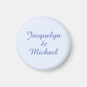 Aimant Blue Plain Élégant Moderne Calligraphie Nom (Devant)