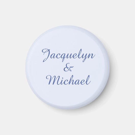 Aimant Blue Plain Élégant Moderne Calligraphie Nom (Devant)