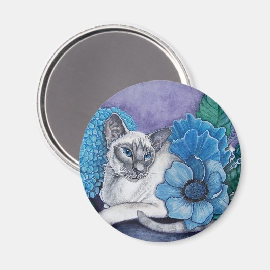 Aimant Blue Point Siamese chat (Recto/Verso)