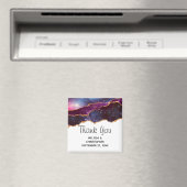 Aimant Blue & Purple Space & Stars Moderne Agate Mariage (In Situ (Lave-vaisselle))