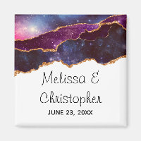 Blue & Purple Space & Stars Moderne Agate Mariage