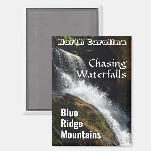 Aimant Blue Ridge Mountain Chasing Waterfalls NC (Recto/Verso)